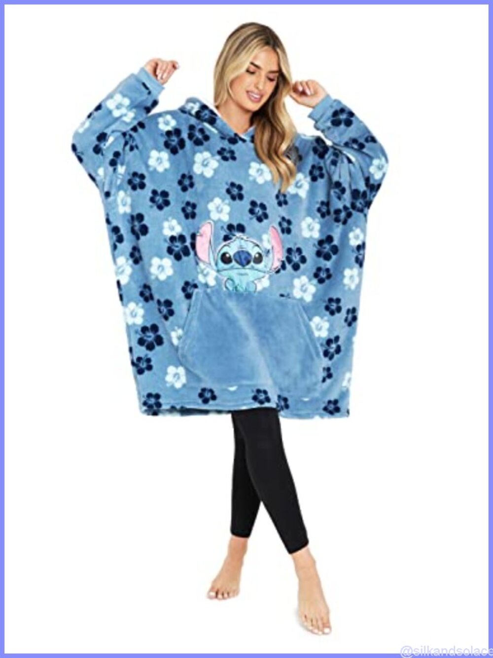 Disney Stitch Oversized Fleece Hoodie Blanket with Pocket